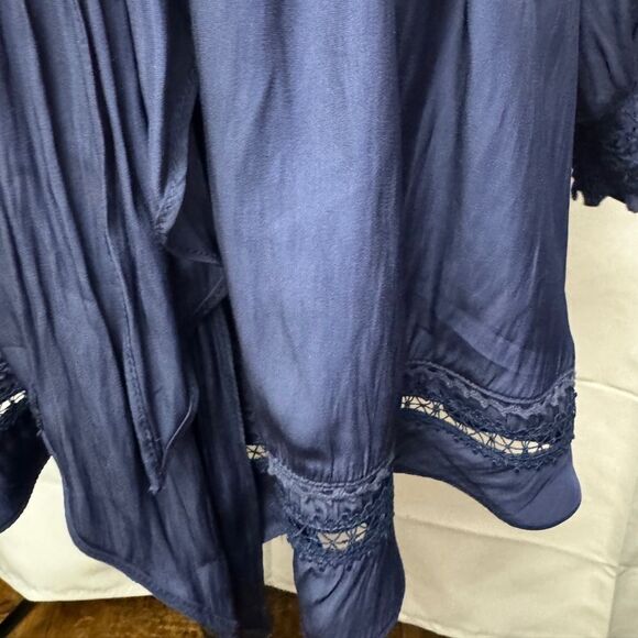 Ramy Brook Belted Long Sleeve Dress Navy - Picture 8 of 12